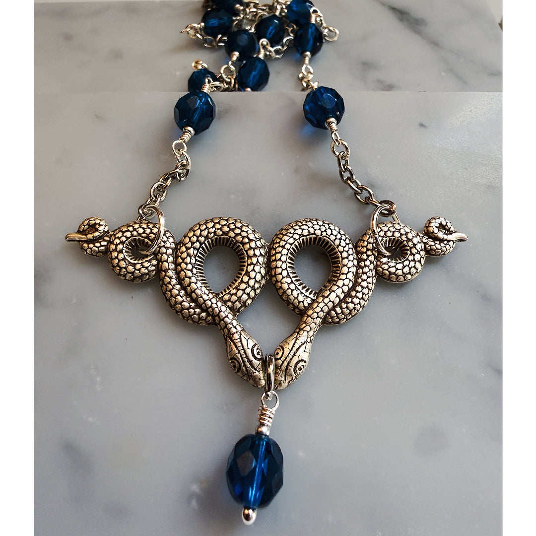 Azure Snake Necklace Silver