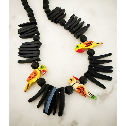 Bird Necklace YELLOW+BLACK