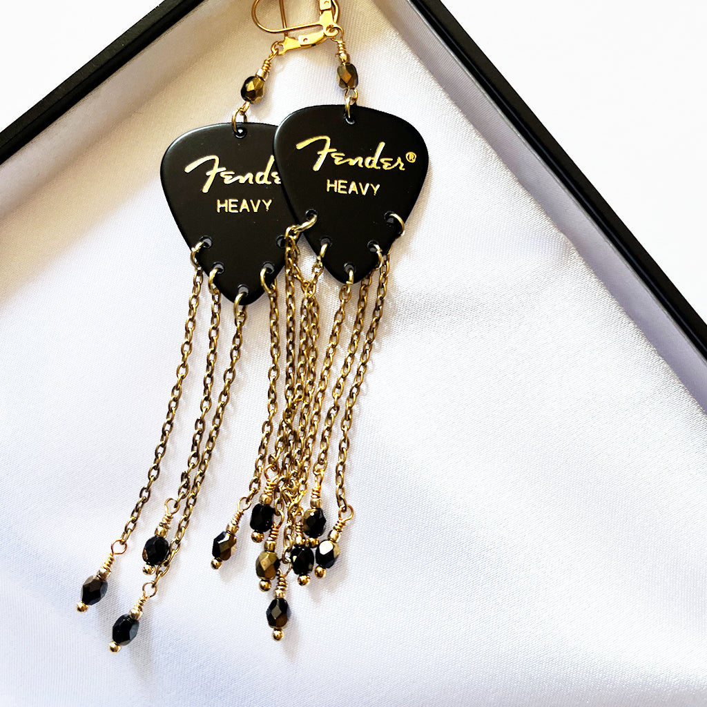 Guitar Pick Earrings Glam Rock