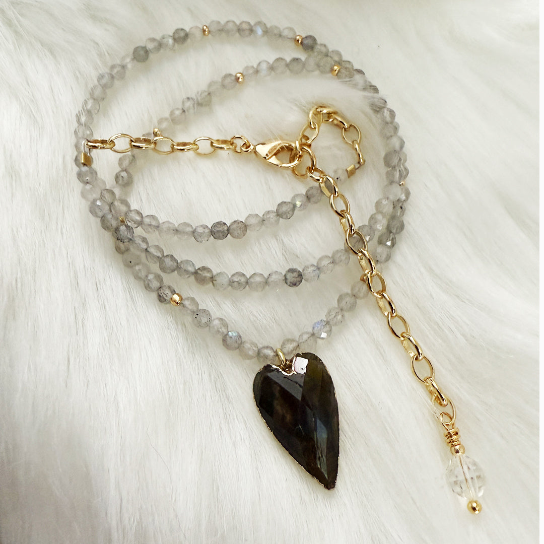 Intuition Labradorite Heart Necklace