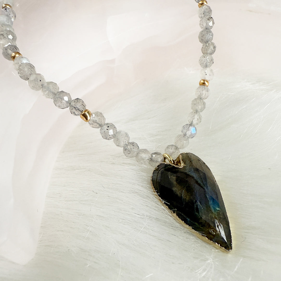 Intuition Labradorite Heart Necklace