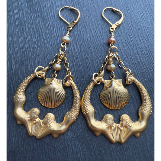 Sisters of the Sea Earrings (Gold)