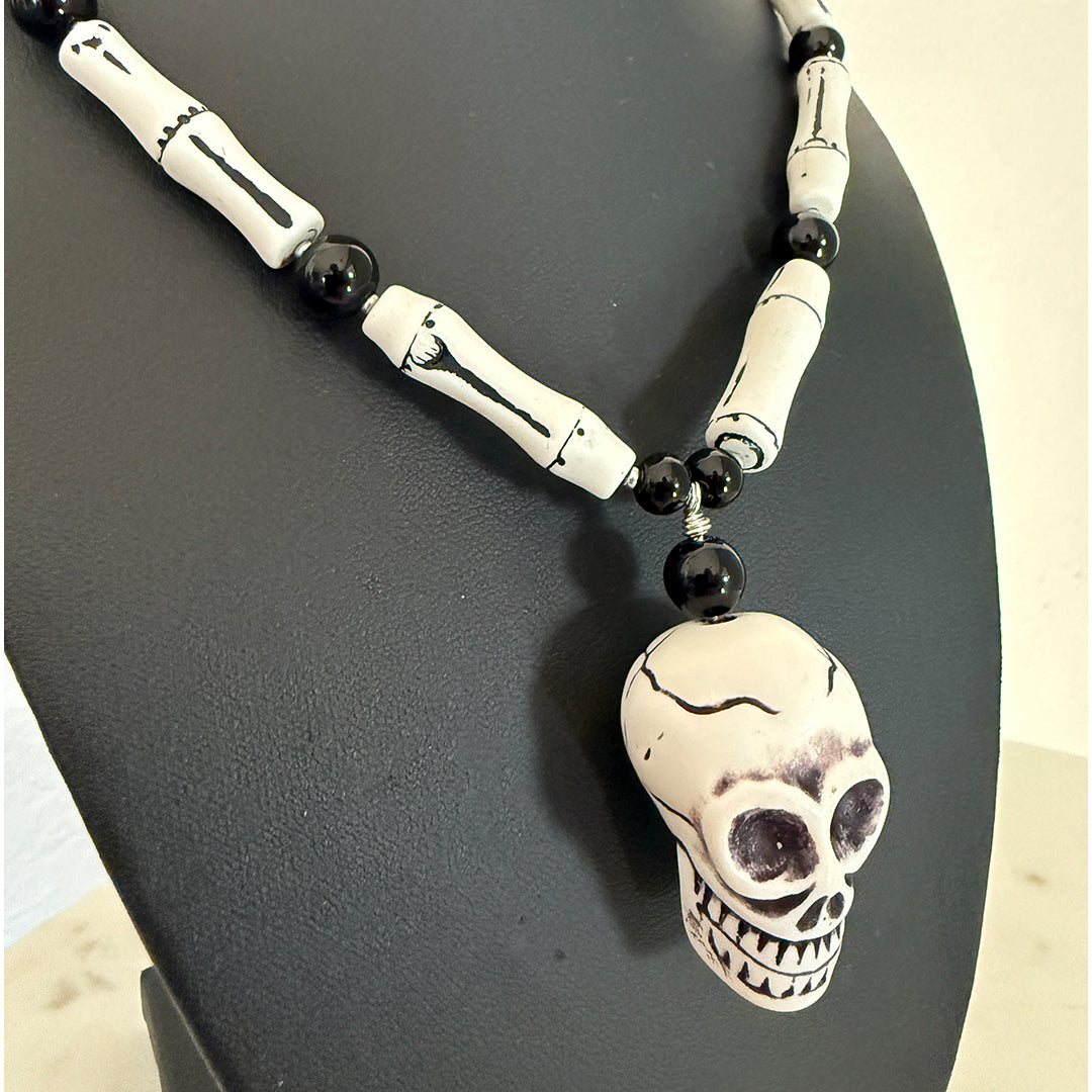 Skull and Bones Rattle Necklace