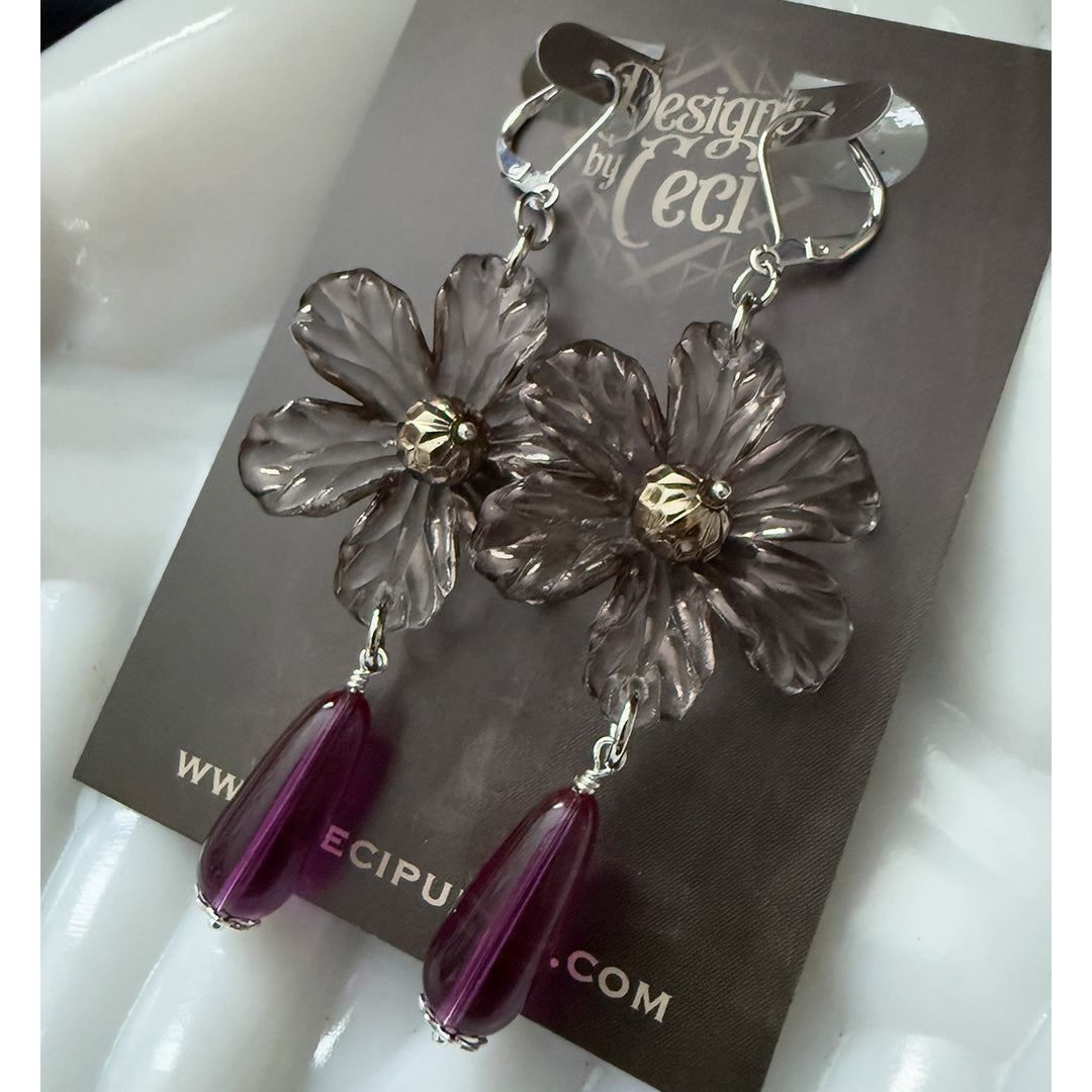 Violet Drop Earrings