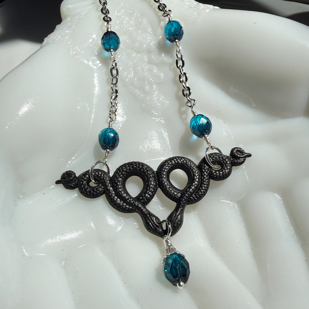 Azura Snake Necklace Black