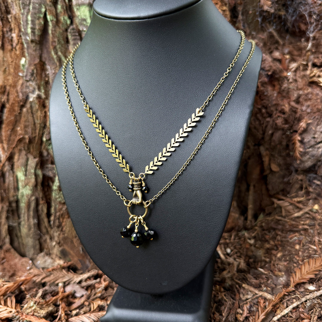 Fearless Arrows + Fist Necklace