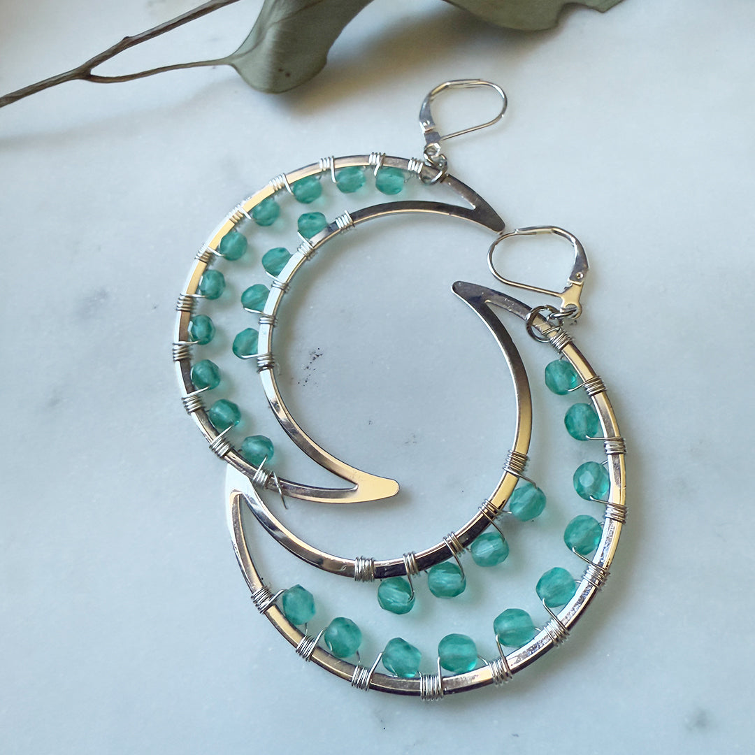 Celadon Crescent Moons