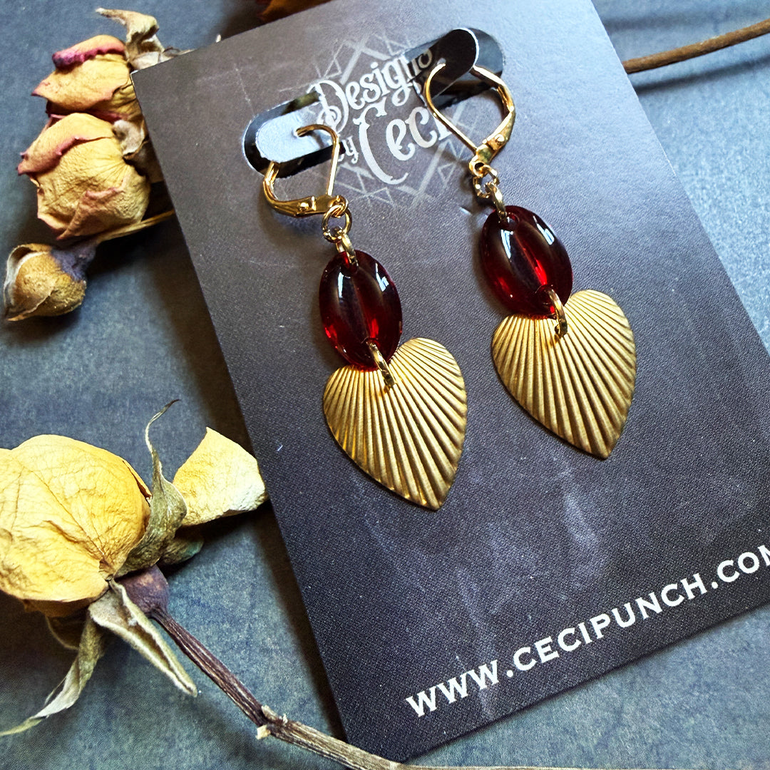 Crimson Hearts Earrings