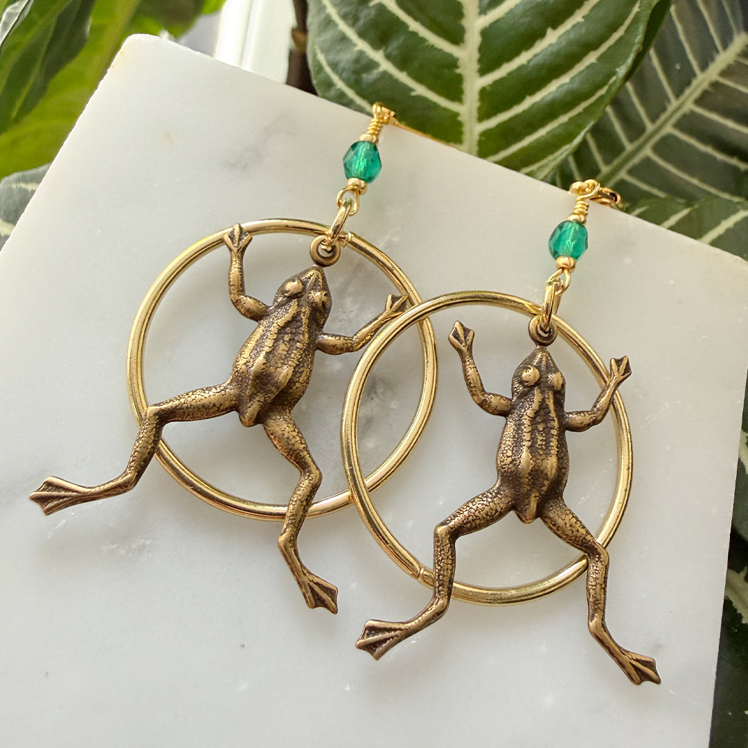 Frog Specimen Hoop Earrings