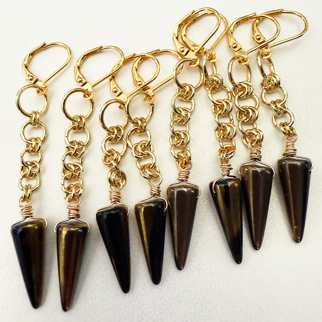 Thorn Earrings Garnet GOLD