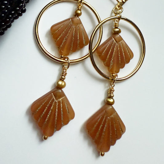 Gemini Shell Hoop Earrings AMBER