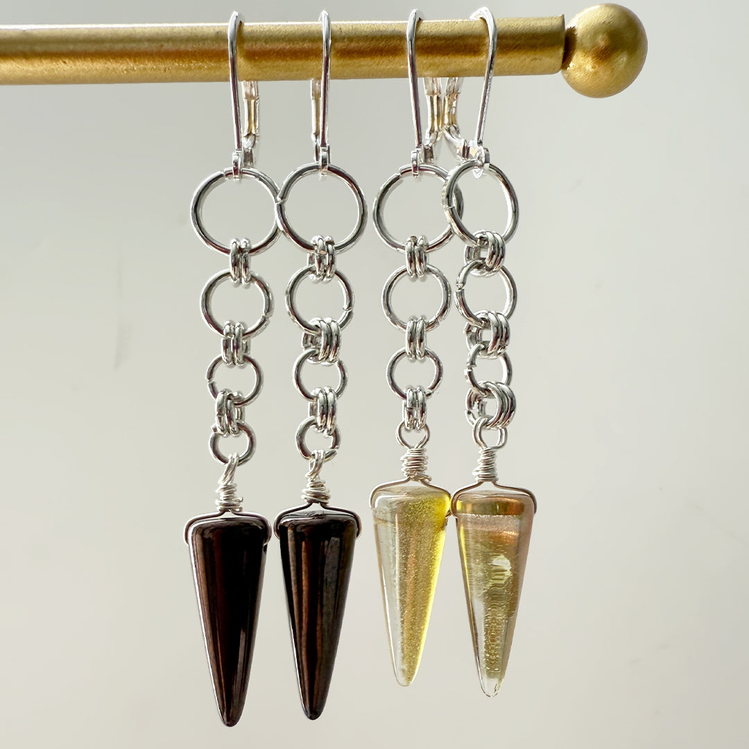 Thorn Earrings Garnet Silver
