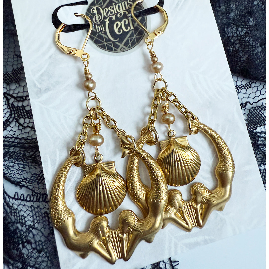Sisters of the Sea Earrings (Gold)