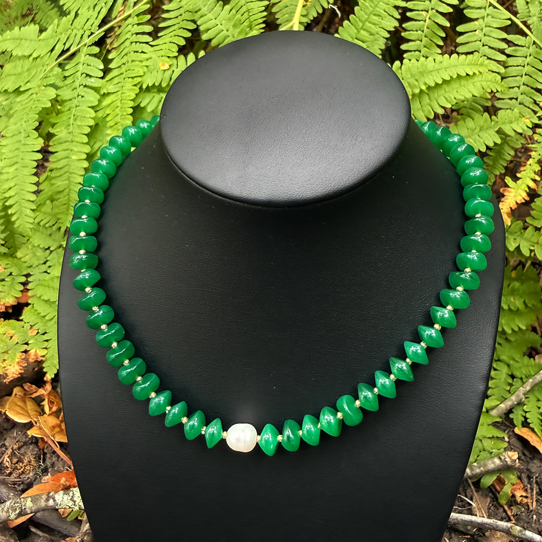 Pearl Jade Beaded Necklace