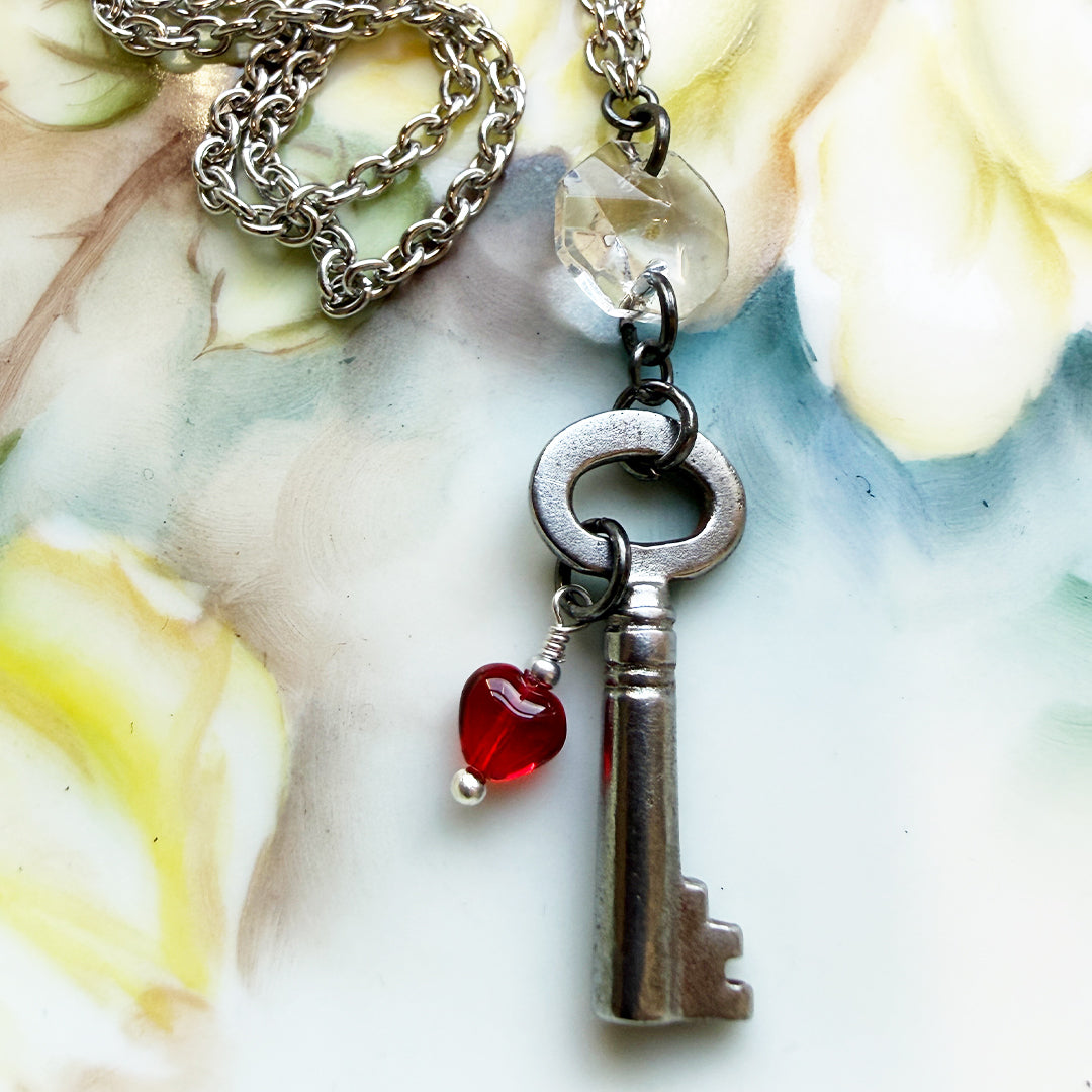 Key To My Heart Crystal Necklace