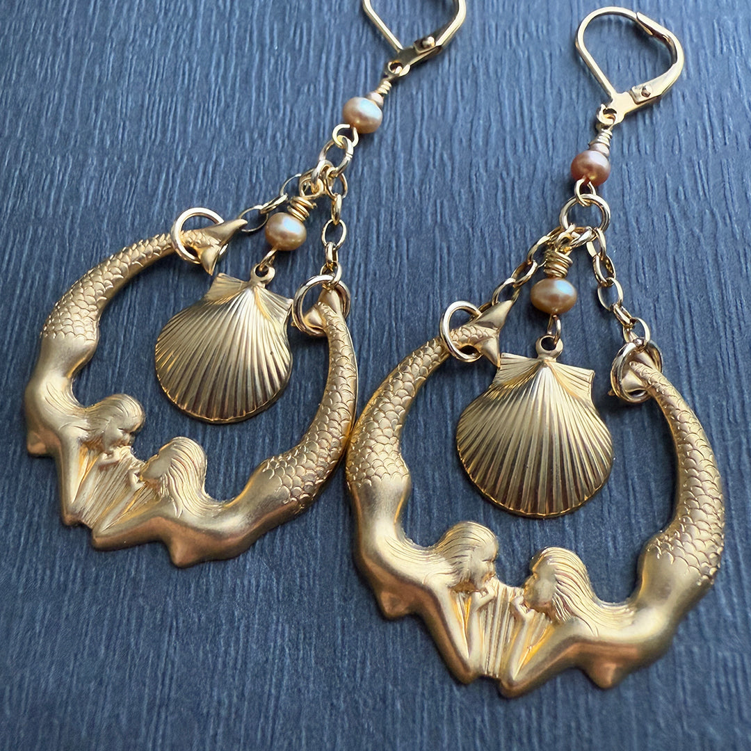 Sisters of the Sea Earrings (Gold)