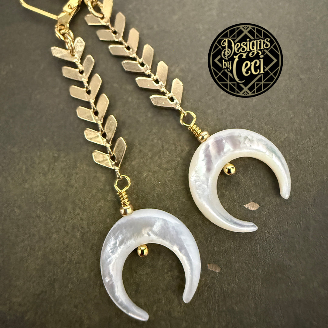 Arrow Crescent Drop Earrings