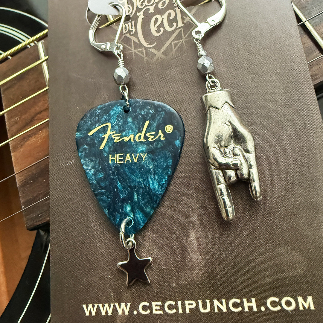 Rock Friends Guitar Pick Earrings