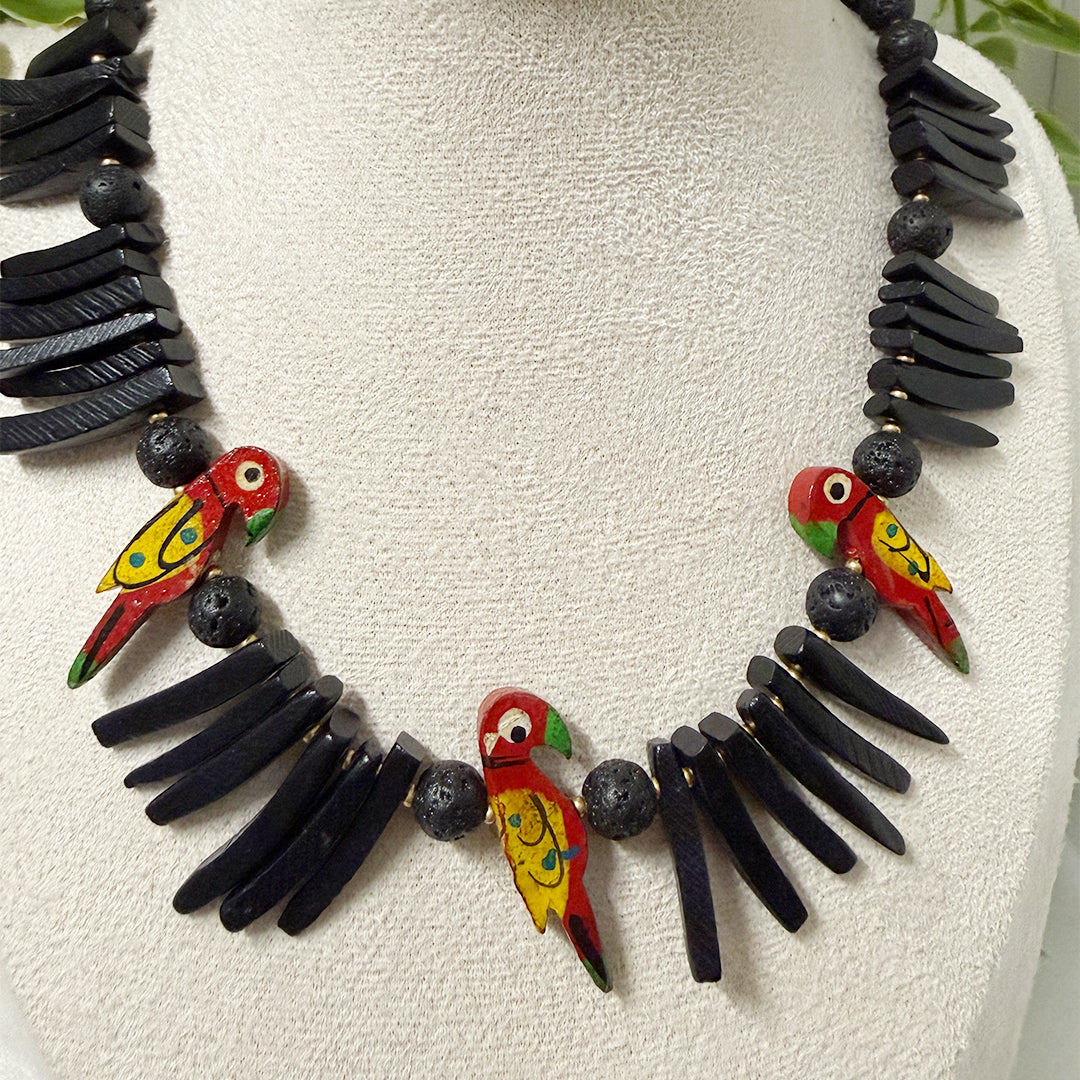 Scarlet Macaw Spike Necklace