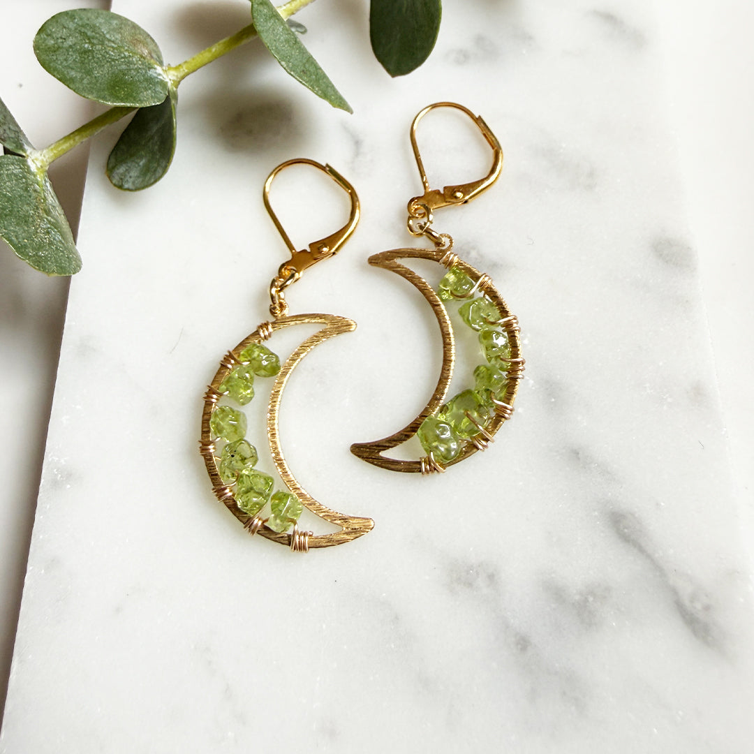 Peridot Crescent Moons SMALL