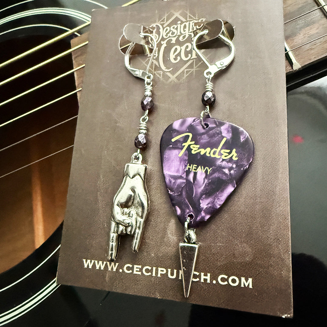 Rock Friends Guitar Pick Earrings