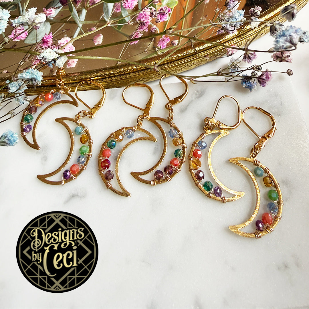 Rainbow Crescent Moons SMALL