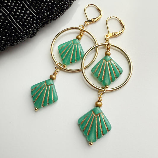 Gemini Shell Hoop Earrings SEAFOAM