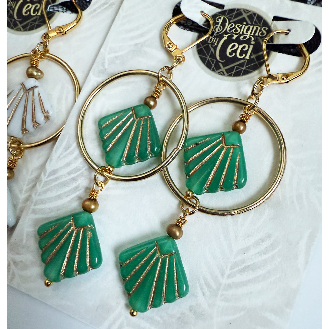 Gemini Shell Hoop Earrings SEAFOAM