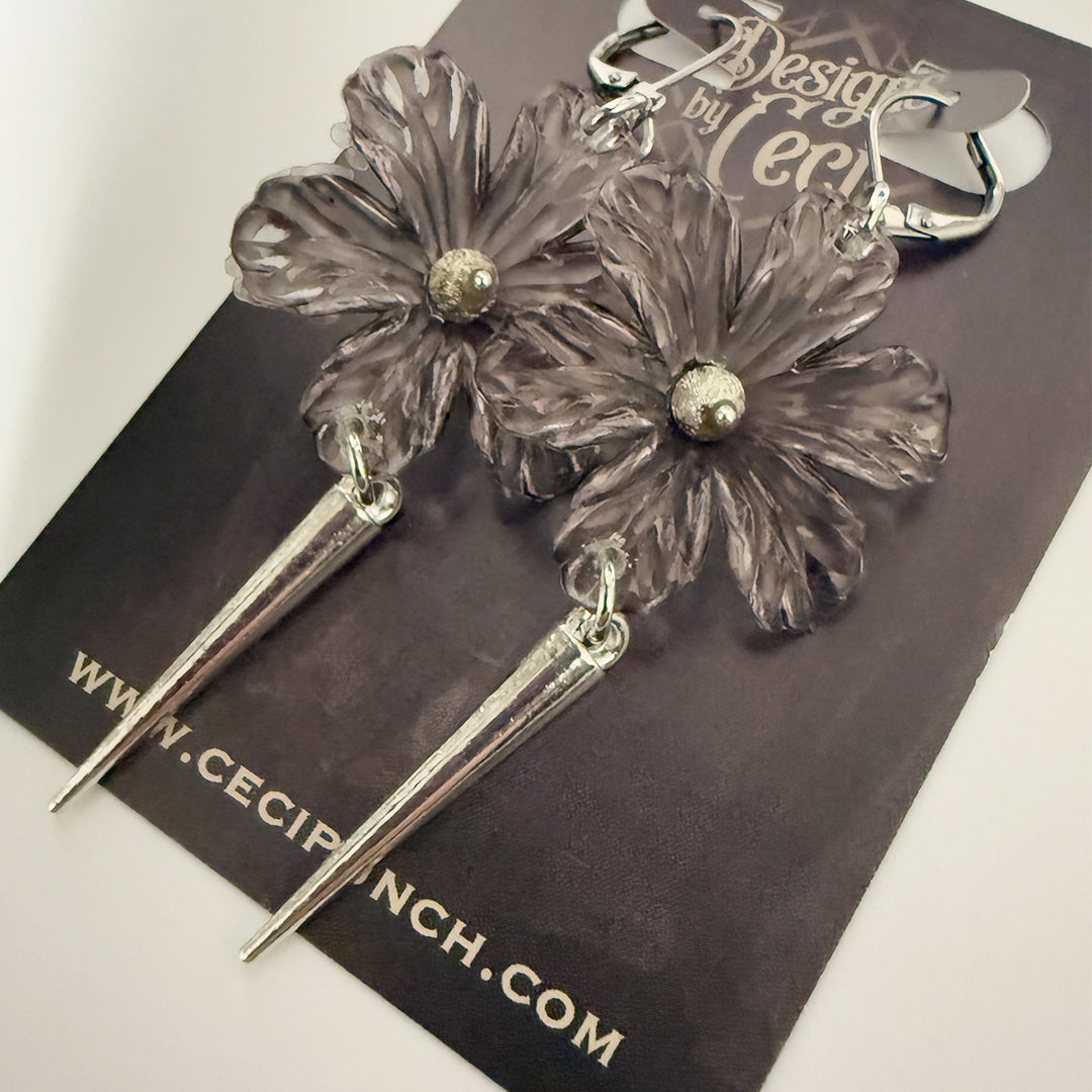 Steel Bloom Floral earrings