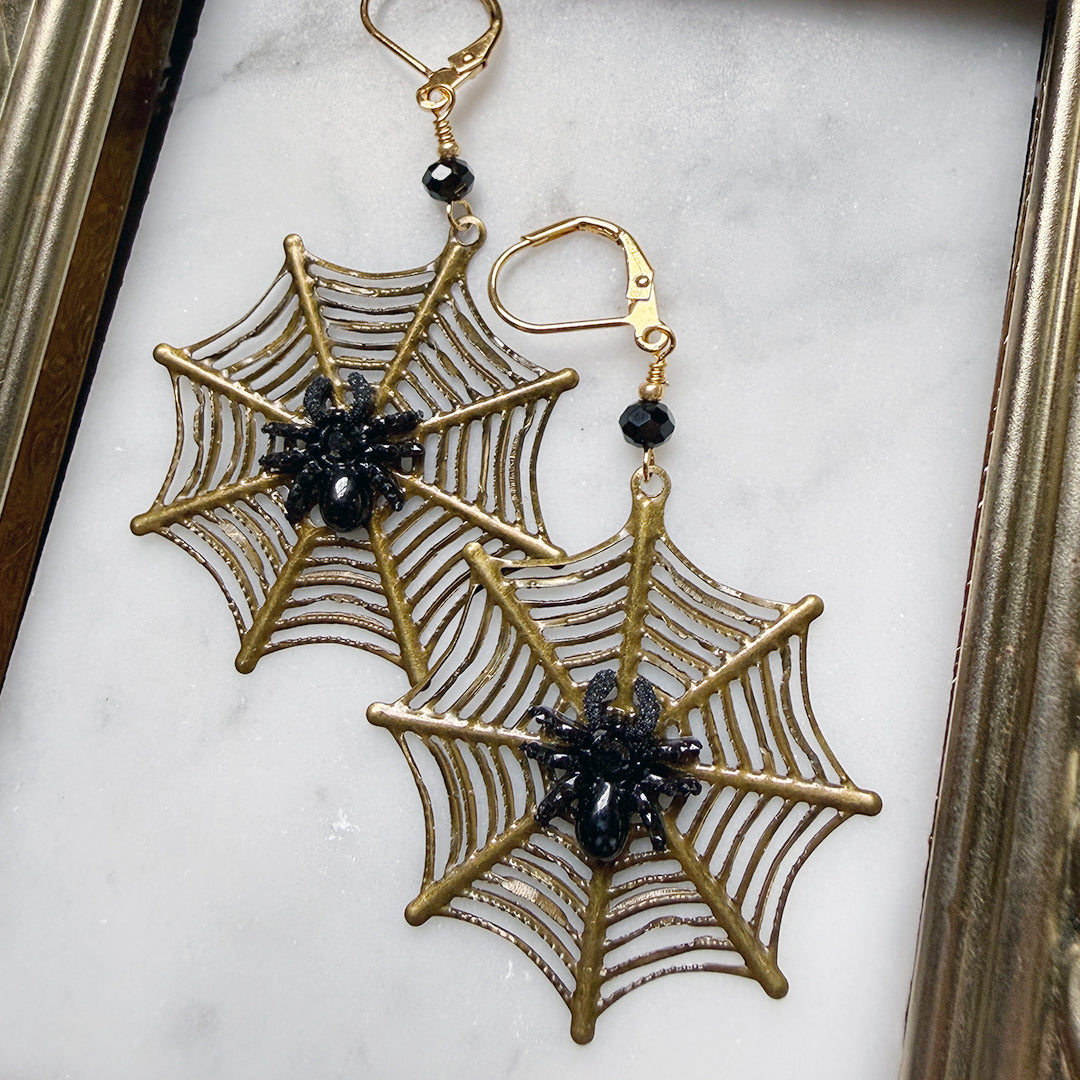 Sparkle the Spider Web Earrings
