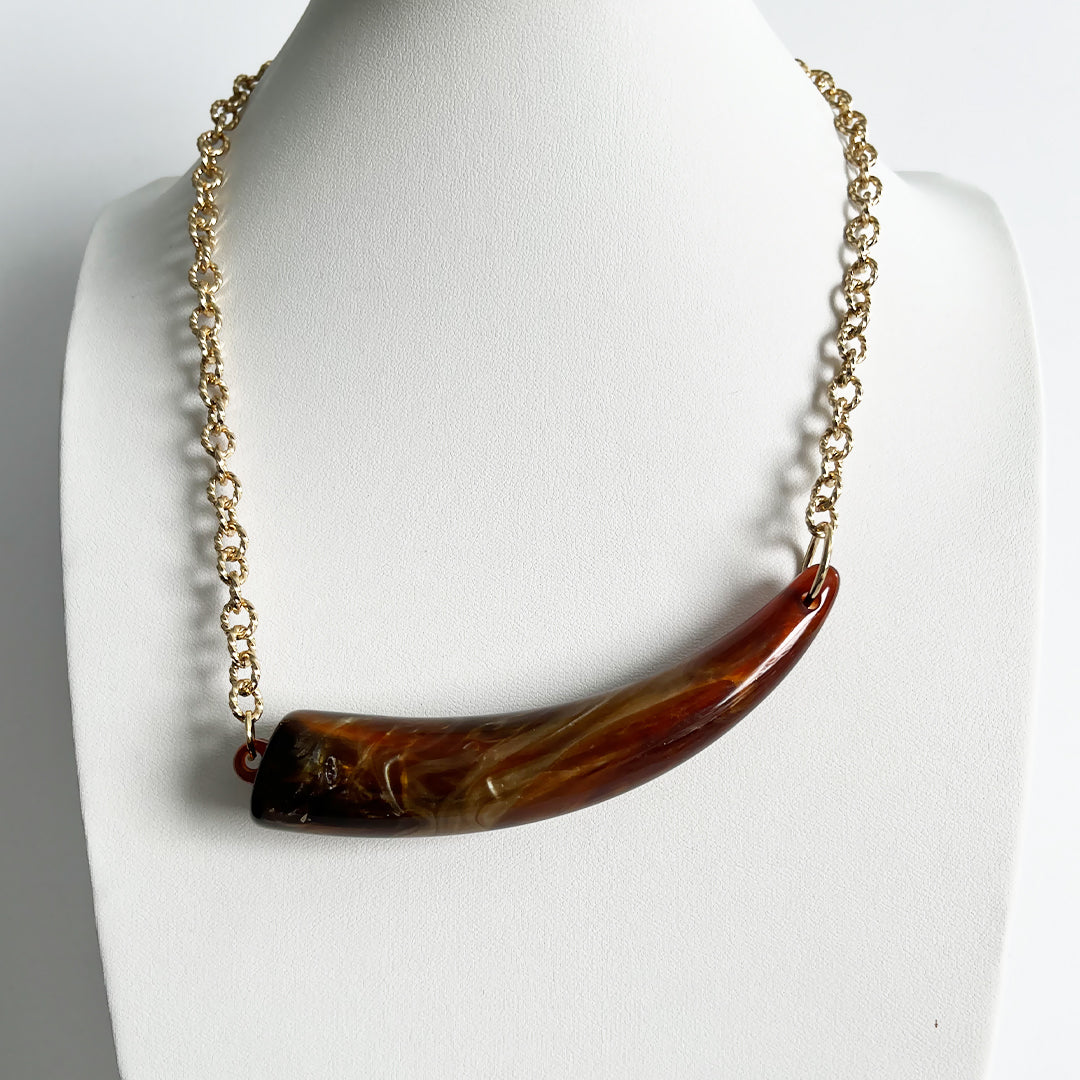 Vintage Marbleized Horn Necklace