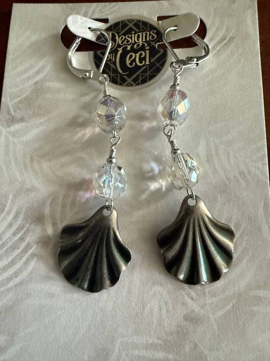 Crystal Shell Drop Earrings
