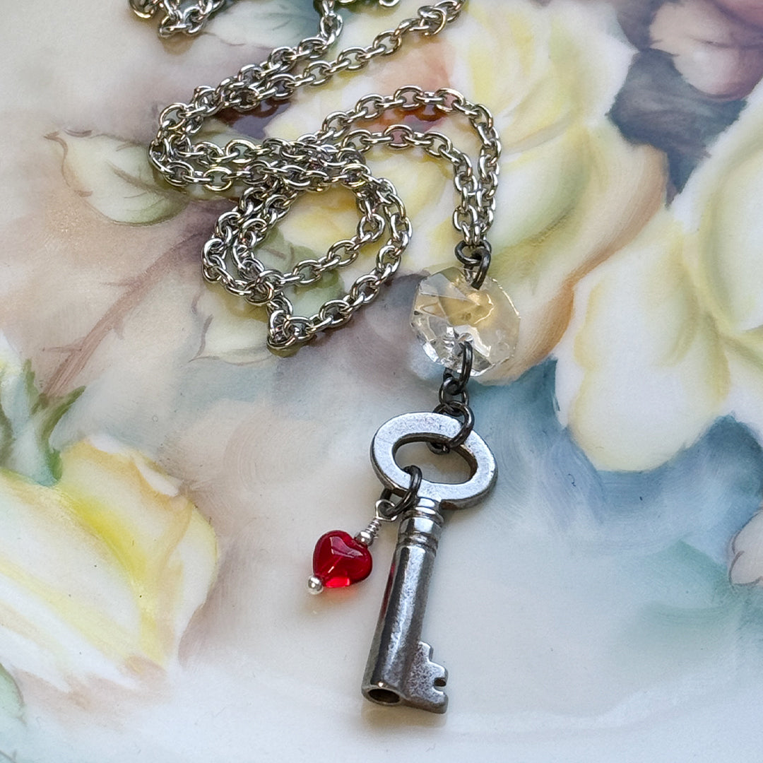 Key To My Heart Crystal Necklace