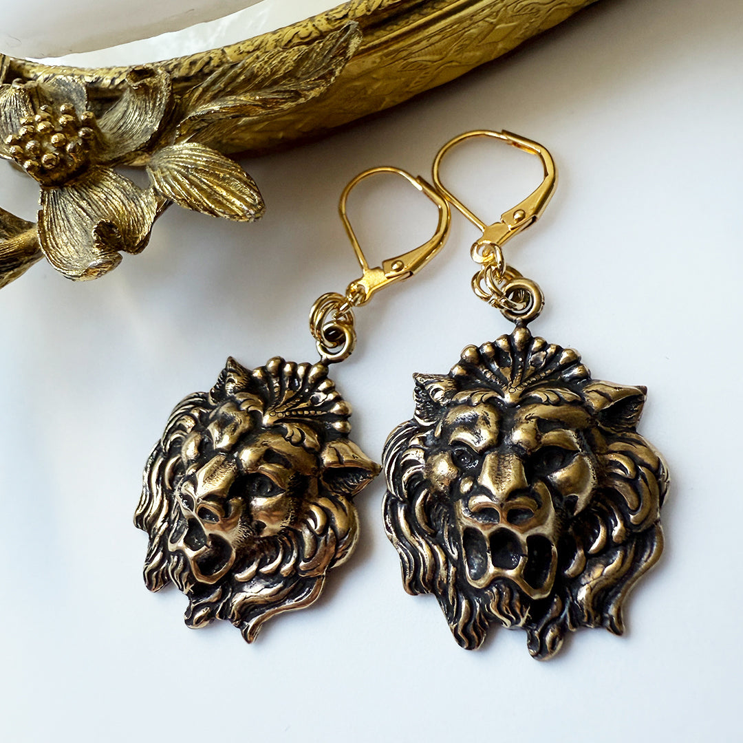 Regal Leo Lion Earrings