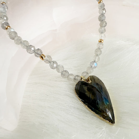 Intuition Labradorite Heart Necklace