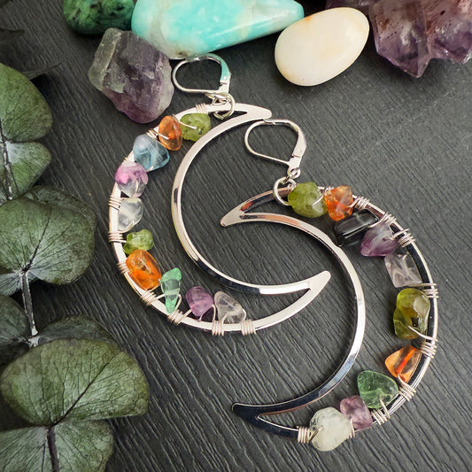 Mixed Stone Crescent Moons