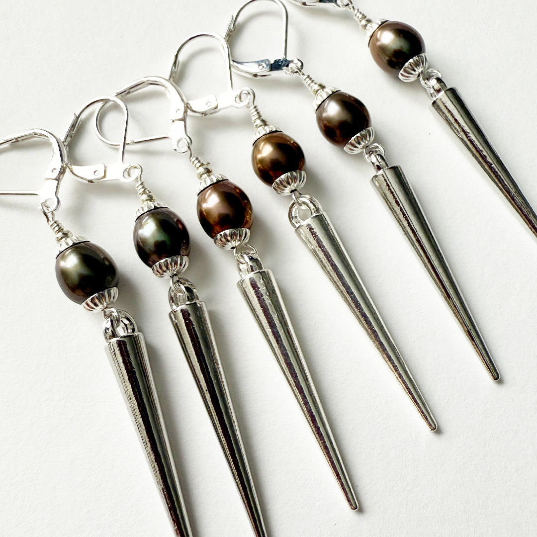 Minerva Pearl Spike Earrings