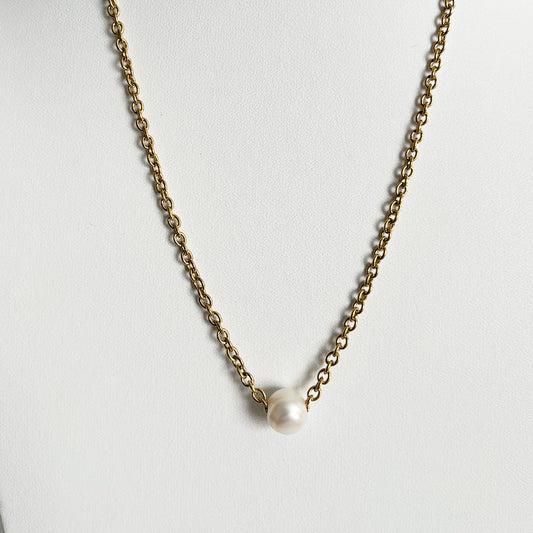 Unisex Floating Pearl Necklace GOLD