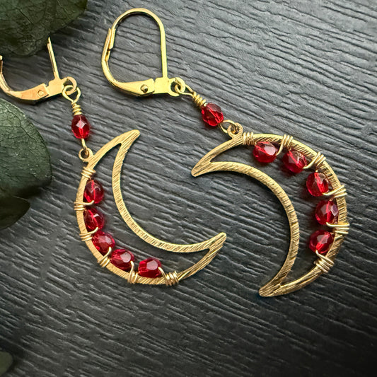 Ruby Minimalist Crescent Moons