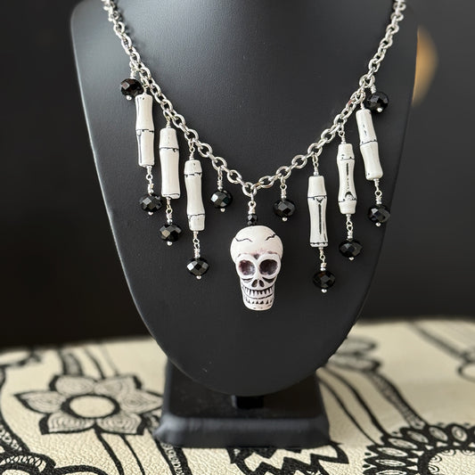 SKULL & BONES Tiki-Goth Statement Necklace
