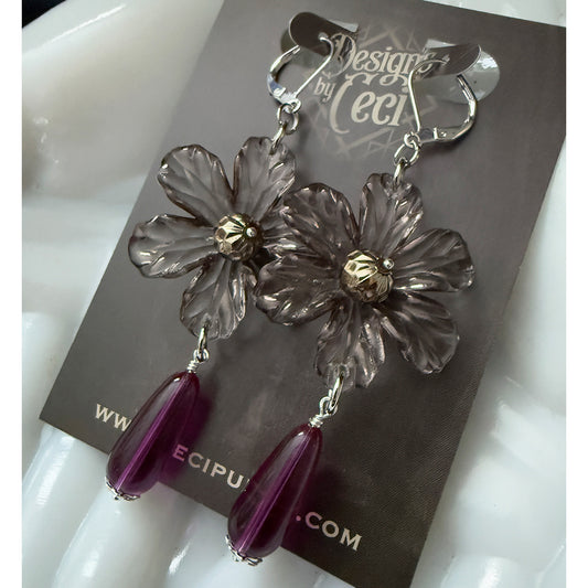 Violet Drop Earrings