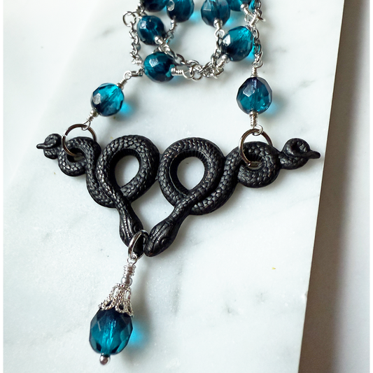 Azura Snake Necklace Black