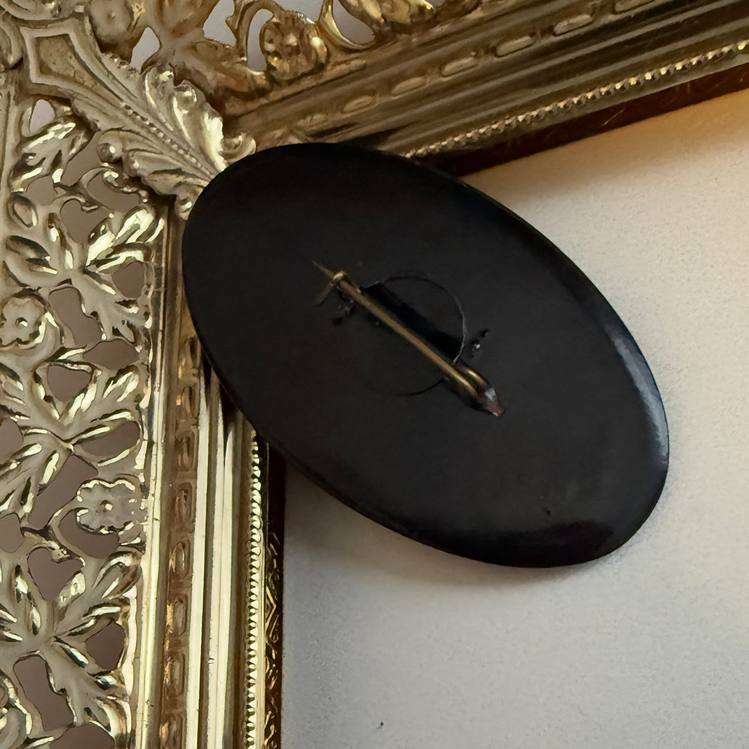 Floral Laquered Hand Painted Russian Style Brooch