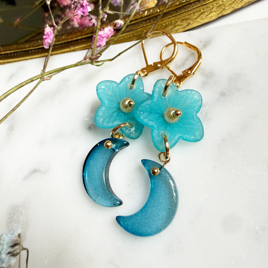 Blue Moon Blossoms Earrings