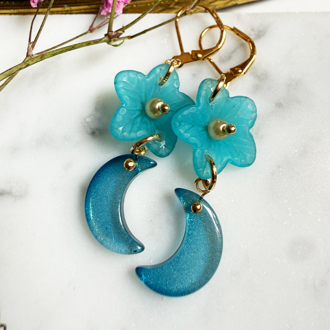 Blue Moon Blossoms Earrings