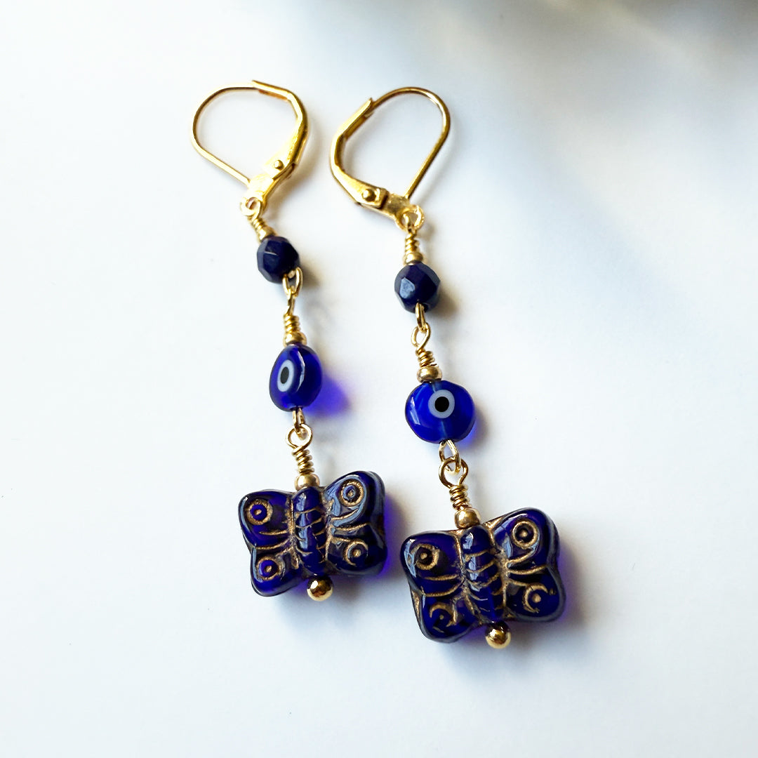 Guardian Butterfly Evil Eye Earrings