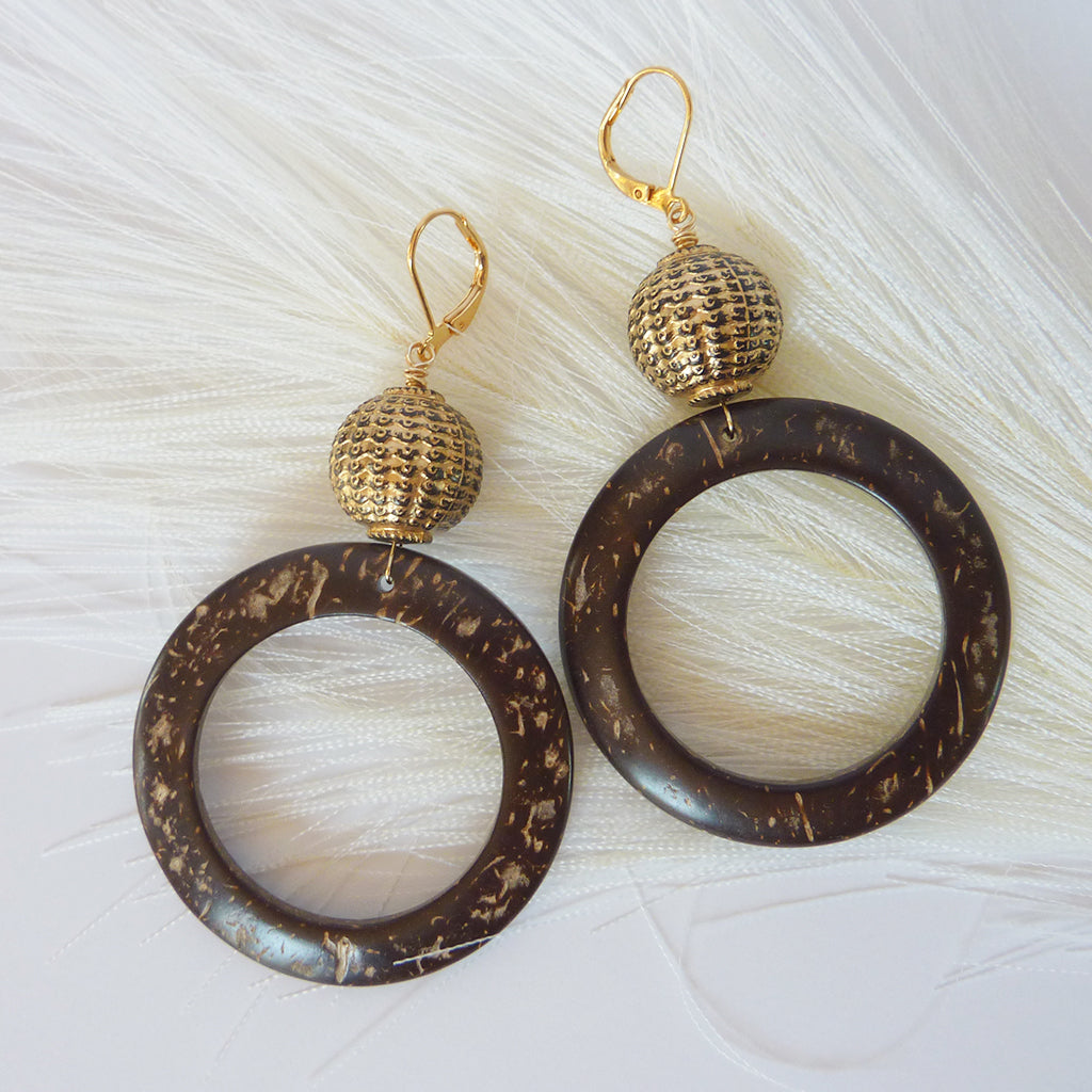 Tiki Style Hoop earrings