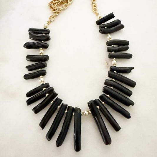 Black Coral Branch Necklace