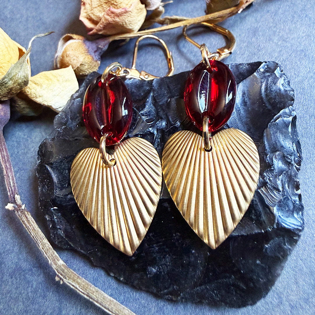 Crimson Hearts Earrings