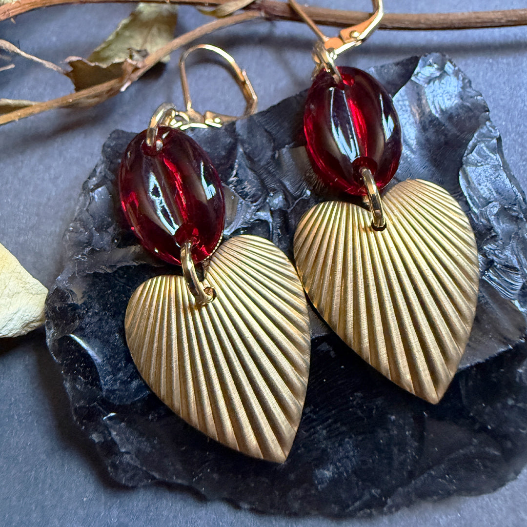 Crimson Hearts Earrings
